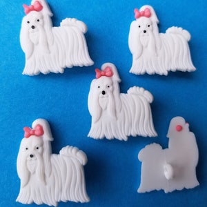 MALTESE Craft Buttons White Dog Pup Doggy Show Animal Pet Novelty Dress It Up Sewing Jewellery Card Making Crafts