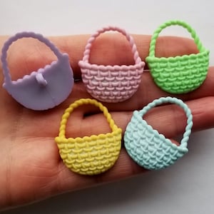 Artisanat de boutons PANIERS DE PASTEL Osier de Pâques Printemps Été Couture Fabrication de cartes