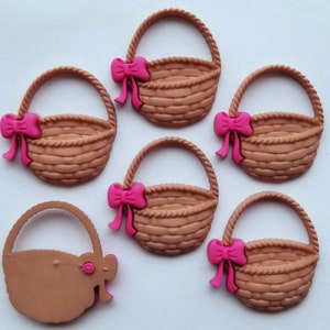 Panier en plastique à dos plat, boutons d'artisanat, fleur de pâques, osier, noeud de printemps, breloques, cabochons, fabrication de cartes, scrapbooking, artisanat d'été, pique-nique