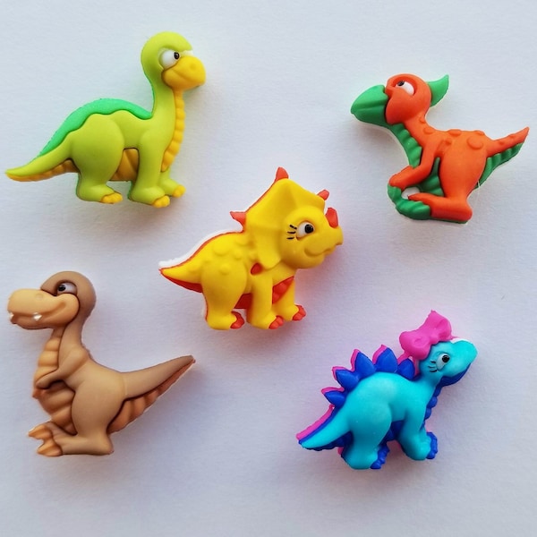 Dress It Up Craft Buttons DINO-MITE Dinosaur Baby Children Animal Novelty T-Rex Sewing Card Making