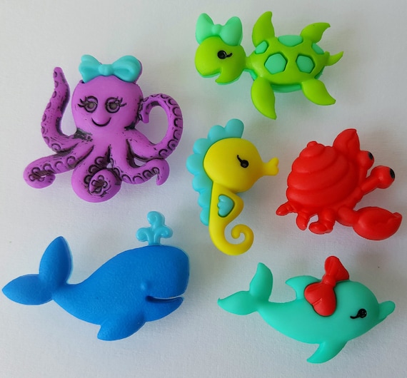 Sea Life Nautical Shank Buttons Sea Horse ~ Seal ~ Whale ~ Pelican