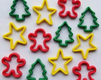 Christmas Craft Embellishments COLORFUL CUT OUTS Cookie Cutters Card Crafting Jewellery Card Making