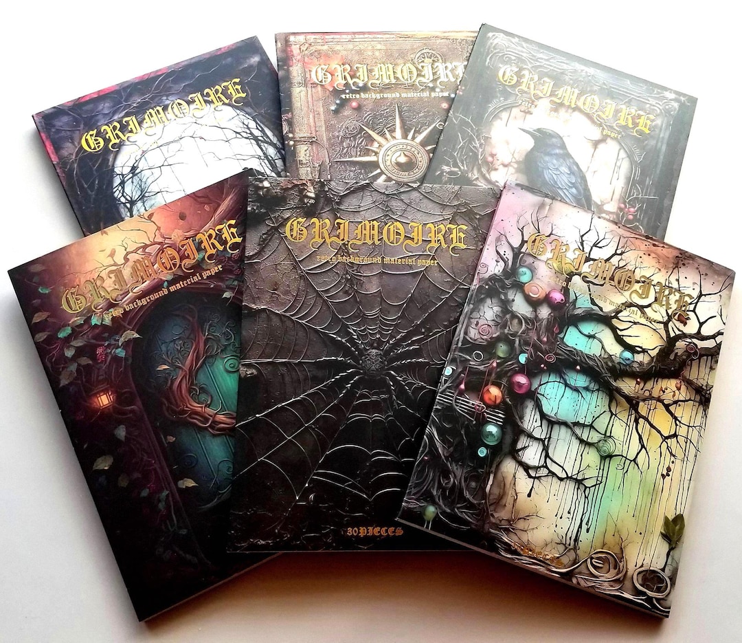 Paper Pads GRIMOIRE Magic Spell Book Halloween Card Making Craft Papers ...