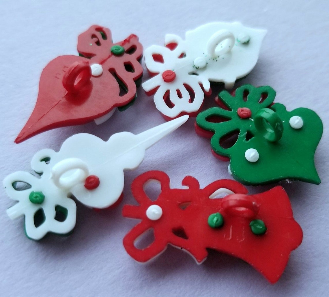 Craft Buttons CHRISTMAS ORNAMENTS Tree Baubles Decorations Etsy