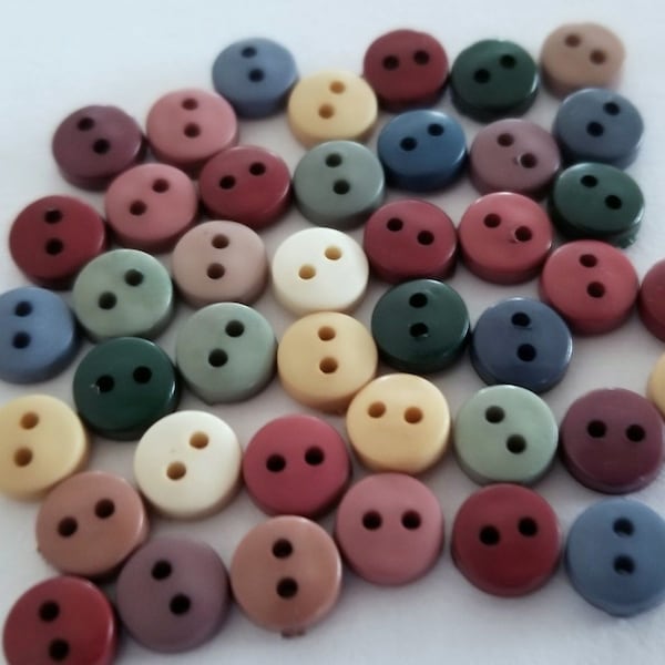 Dress It Up Tiny Craft Buttons COUNTRY Round Mini 6mm wide Doll Sewing Quilting Garden Card Making Crafts