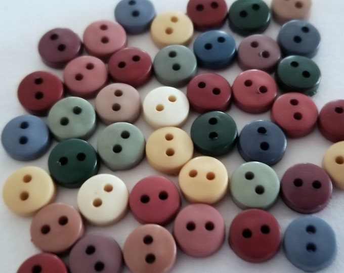 Dress It up Tiny Craft Buttons COUNTRY Round Mini 6mm Wide Doll Sewing ...