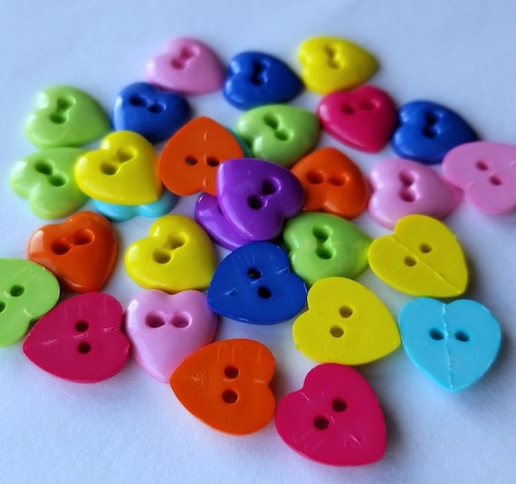 Hearts & Stars Decorative Novelty Buttons for craft, sewing, scrapbook