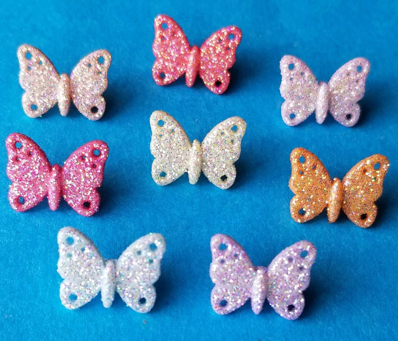 GLITTER BUTTERFLIES Craft Buttons Butterfly Garden Insect - Etsy