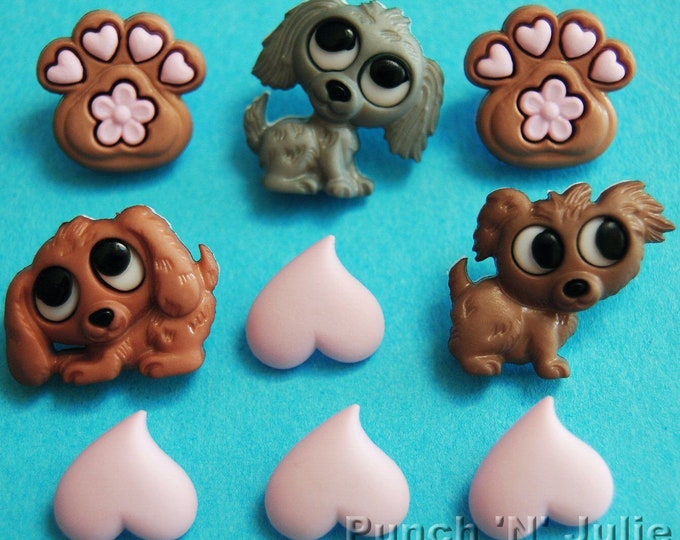 PUPPY LOVE Dog Show Pet Paw Heart Animal Novelty Dress It up Craft