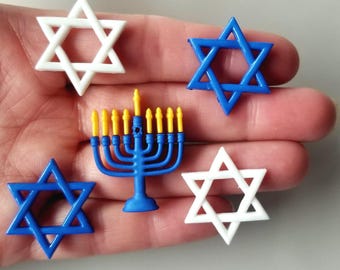 Craft Embellishments HANUKKAH Menorah Candle Star of David Jewish Chanukah Card Making