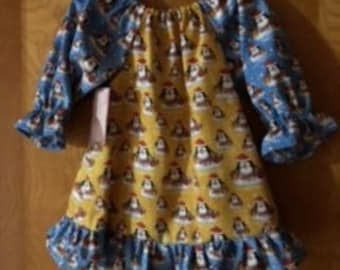 Custom Boutique CHRISTMAS Penguin peasant dress