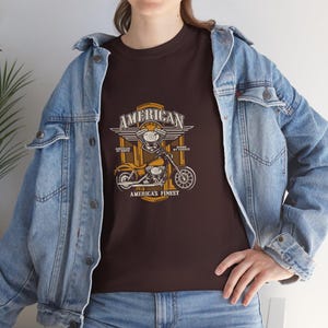 t-shirt graphique moto vintage, chemise unisexe décontractée, cadeau pour motards, American Pride Apparel, amateur de moto, cadeau pour lui, cadeau pour papa