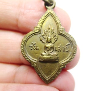 rare vintage 64 YRS old Blessed  Auth Thai Saturday  Buddha  amulet pendant Necklace unique amulet pendant