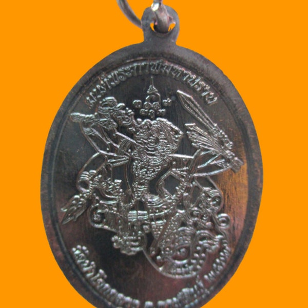 Authentique Thaïlandais béni Moine Lp.Waen dos Hanuman Seigneur du Singe amulette pendentif boxe thaïlandaise muay Thaï hit amulette paracord Collier