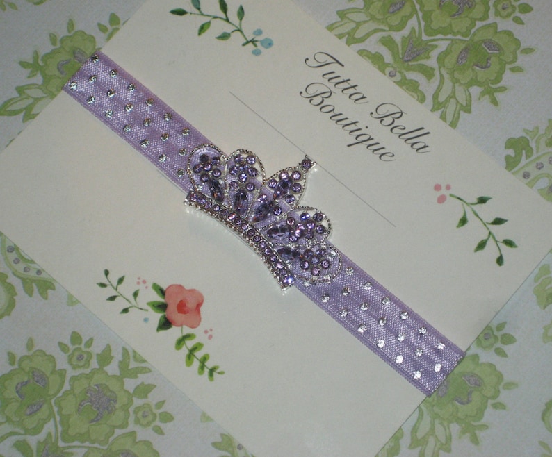 Newborn Headband Jeweled Headband Baby Crown Headband Baby headband Baby Tiara Lavender /& Silver Tiara Headband Rhinestone Crown