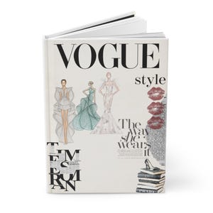 Vogue Hardcover Journal, Coffee Table Book, Statement Notebook, Fashion Diary, Matte Notebook