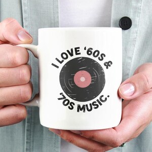 Retro 60s 70s Music Vinyl Record Ceramic Mug