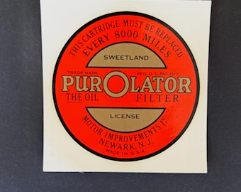PUROLATOR oil filter decal