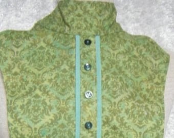 English Hunt Dickie Shades of Greens Damask Flower/Scroll Print Etc.