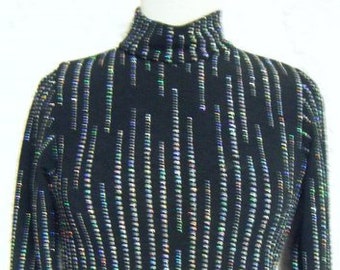 Slinky Top in Black with Glitter Pattern