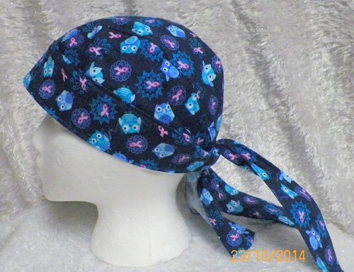 Owls & Lace with Pink Ribbon Do Rag