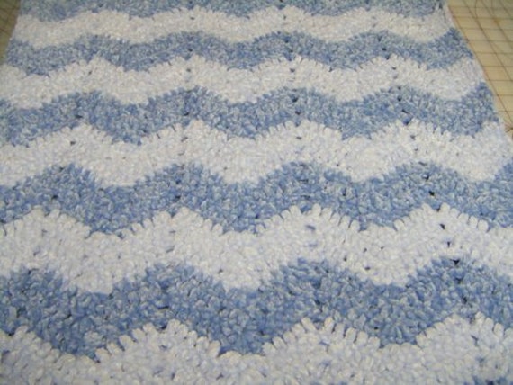 Crochet Baby Blanket In Bernat Baby Velvet Yarn Chevron Pattern