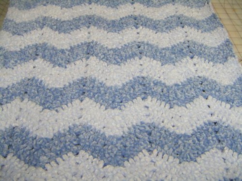 Crochet Baby Blanket in Bernat Baby Velvet Yarn Chevron Pattern Etsy
