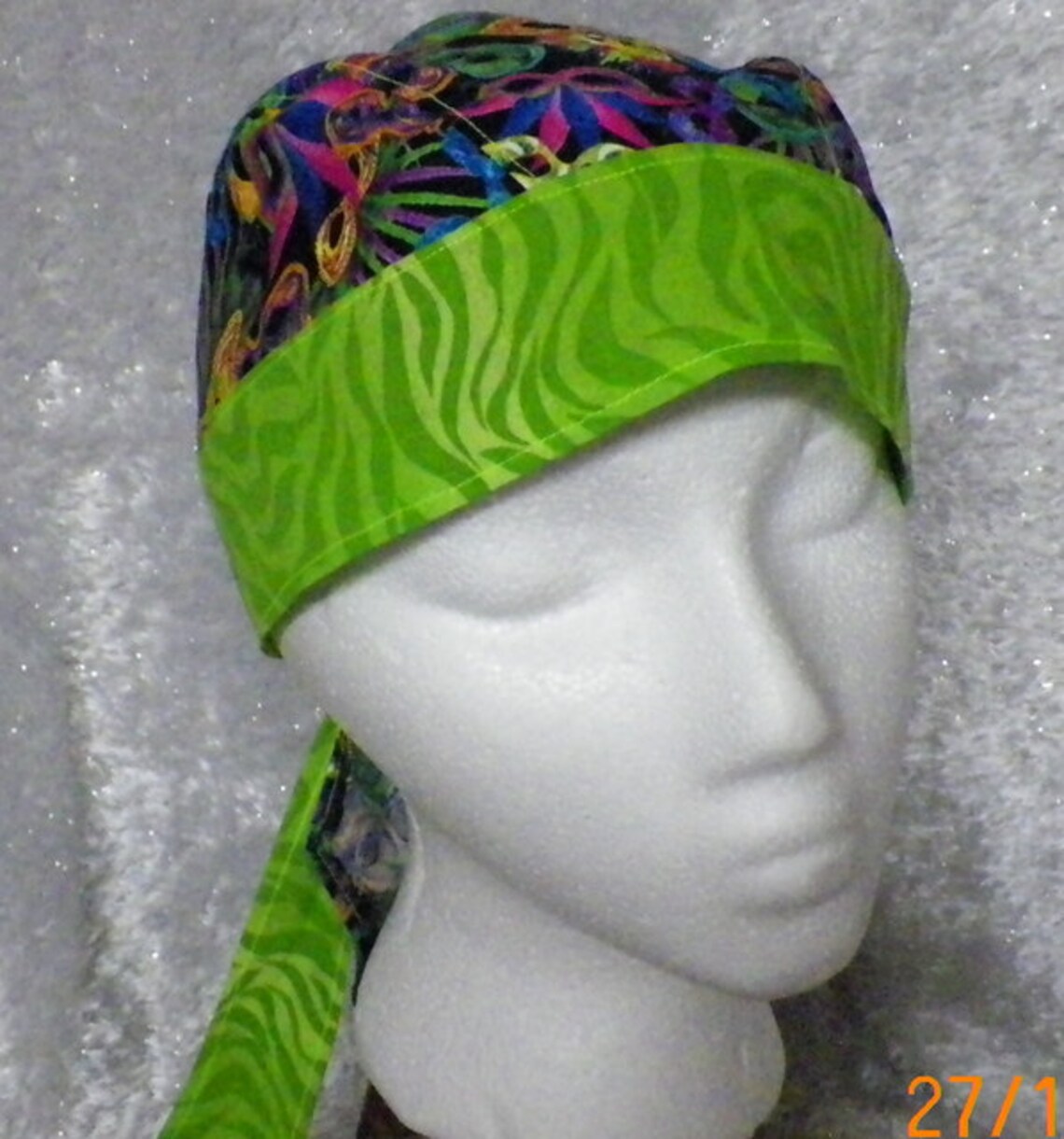 Mardi Gras Mask Print Do Rag/head Gear/skull Cap/chemo Hat/cancer Do ...
