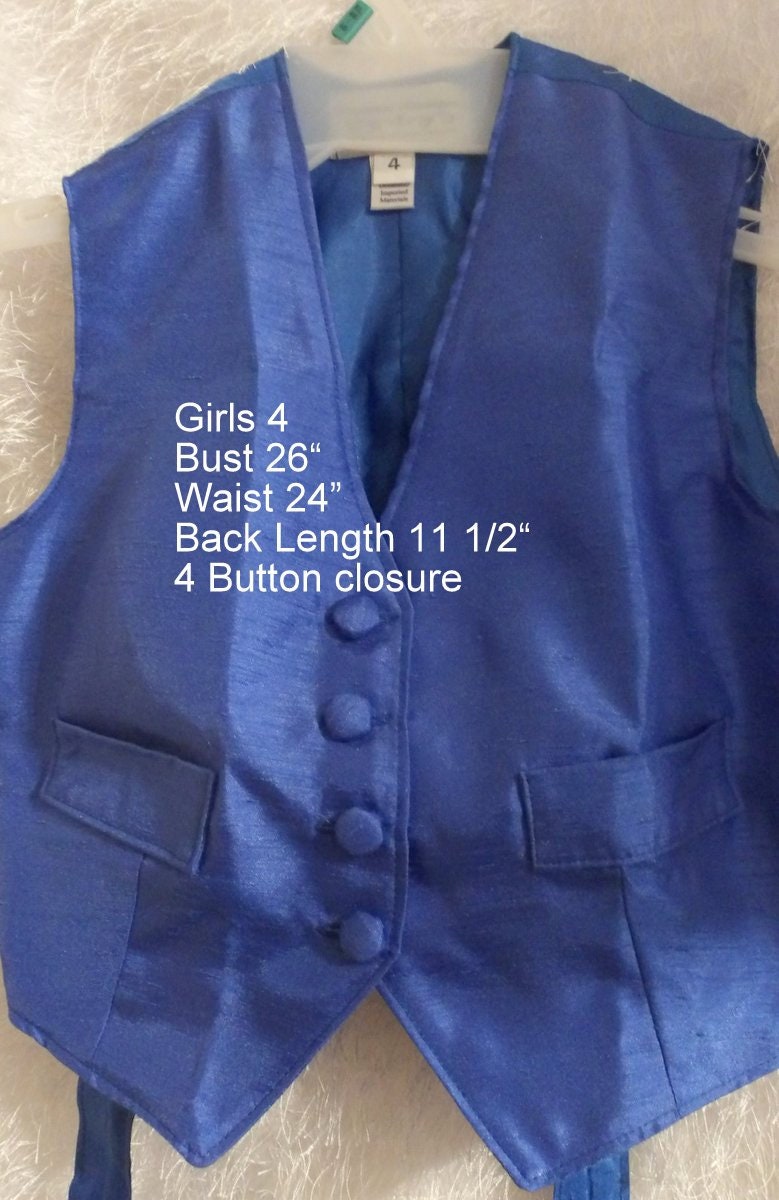 Saddleseat Vest Royal Blue Shantung Fabric Adult Size 16 or Etsy