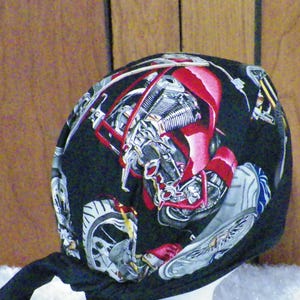 Motorcycle Print Do Rag/Skull Cap