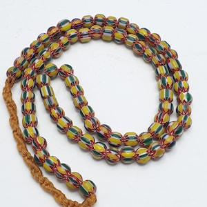 Vintage Venetian Style Chevron Beaded Necklace