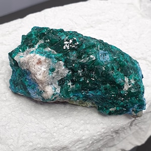 DIOPTASE Spécimen de cristaux en grappe Minéral Vert émeraude CONGO 575CT