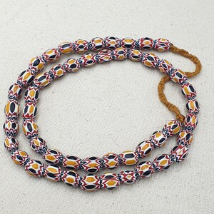 MulitColor Venetian Style Chevron Beaded Necklace Strand