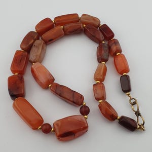 Antique Carnelian Agate Beaded Necklace From Africa Mali