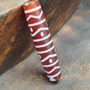 Himalyan Tibetan Etched Vintage Carnelian Agate Bead