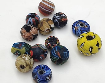 Lot De Perles En Verre Irrisées Et Facettées – Fantaisie Vintage 1950