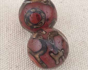 Vintage Etched Eye Carnelian Agate Bead Amulet