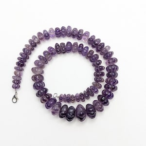 Vintage Amethyst Melon Shape Bead Purple Necklace