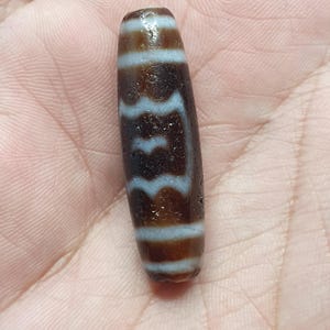 Vintage Atemberaubende Muster tibetischen Achat Dzi Perle Amulett