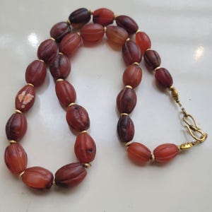 Vintage carnelian Agate beads necklace