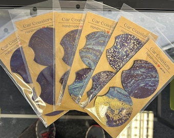 Posavasos Galaxy Car: Accesorios de espuma para coches con temática espacial - Paquete de dos