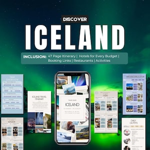 Itinerario di viaggio in Islanda 7 giorni / Reykjavik Golden Circle Road Trip Planner / Download digitale CANVA
