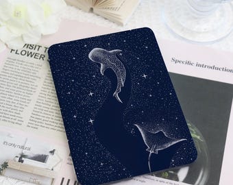 Star Whale Simple Kindle & Kobo Case with Hand Strap, E-Reader Cover for 2024 New Kindle Paperwhite 12th Kindle Kobo Clara Case Bookish Gift