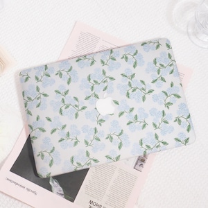 Light Blue Hydrangea MacBook Air Case, Hard Laptop Cover, Protective Case for MacBook Air 11/13/15, MacBook Pro 13/14/15/16, Notebook Case