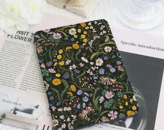 Capa para Kindle e Kobo com estampa de flores botânicas e alça de mão, capa para e-reader 2024, novo Kindle Paperwhite 12º ano, capa para Kindle Kobo Clara, presente literário