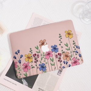 Colorful Wildflowers MacBook Case, Protective Hard Shell Cover for MacBook Air 13, MacBook Pro 13/14/15/16, Adorable Laptop Case for Her