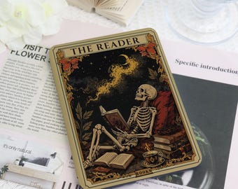 Gothic Skeleton Reader Kindle & Kobo Case with Hand Strap, Dark Academia Tarot Cover for Paperwhite 12th/11th Gen,Colorsoft, Kobo Clara