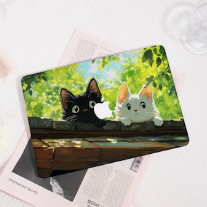 Cute Cat MacBook Case, Protective Hard Shell Cover for MacBook Air 13, MacBook Pro 13/14/15/16, Adorable Laptop Case for Cat Lover