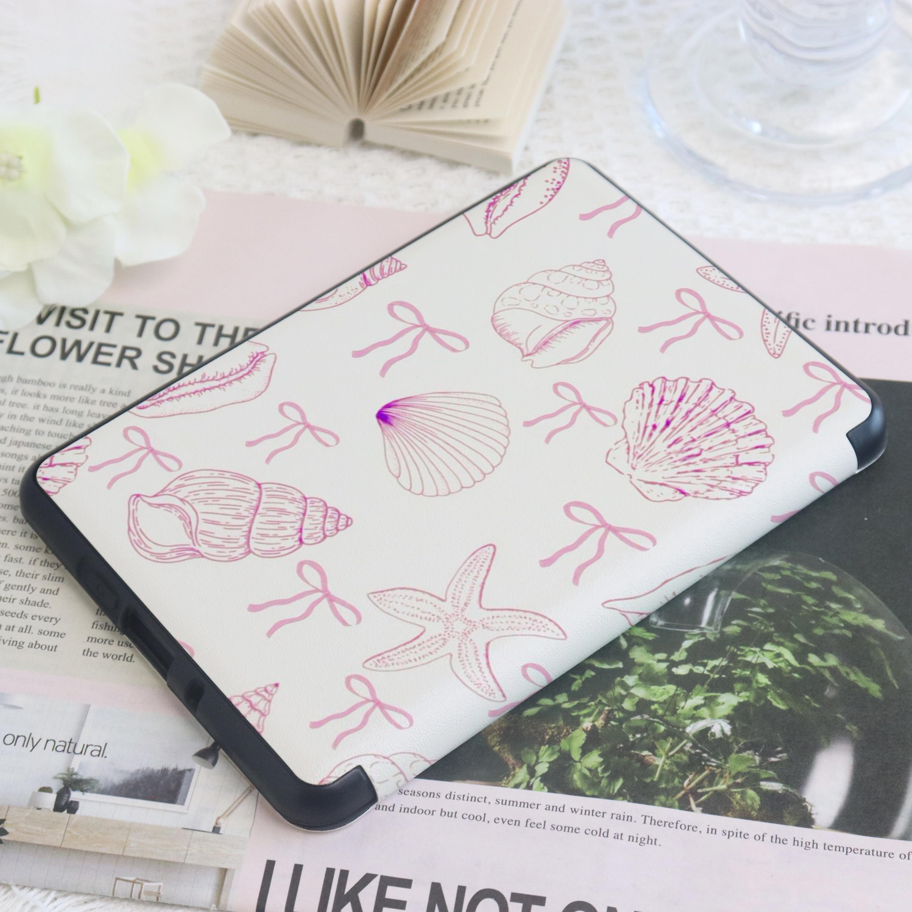 Pink Starfish Conch Bow Kindle Custom Case With Hand Strap for ...