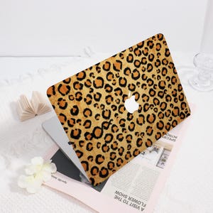Brown Leopard Print MacBook Case, Custom Protective Hard Laptop Case for Macbook Air 11/13/15 Macbook Pro 13/14/15/16 Cover, Laptop Sleeve